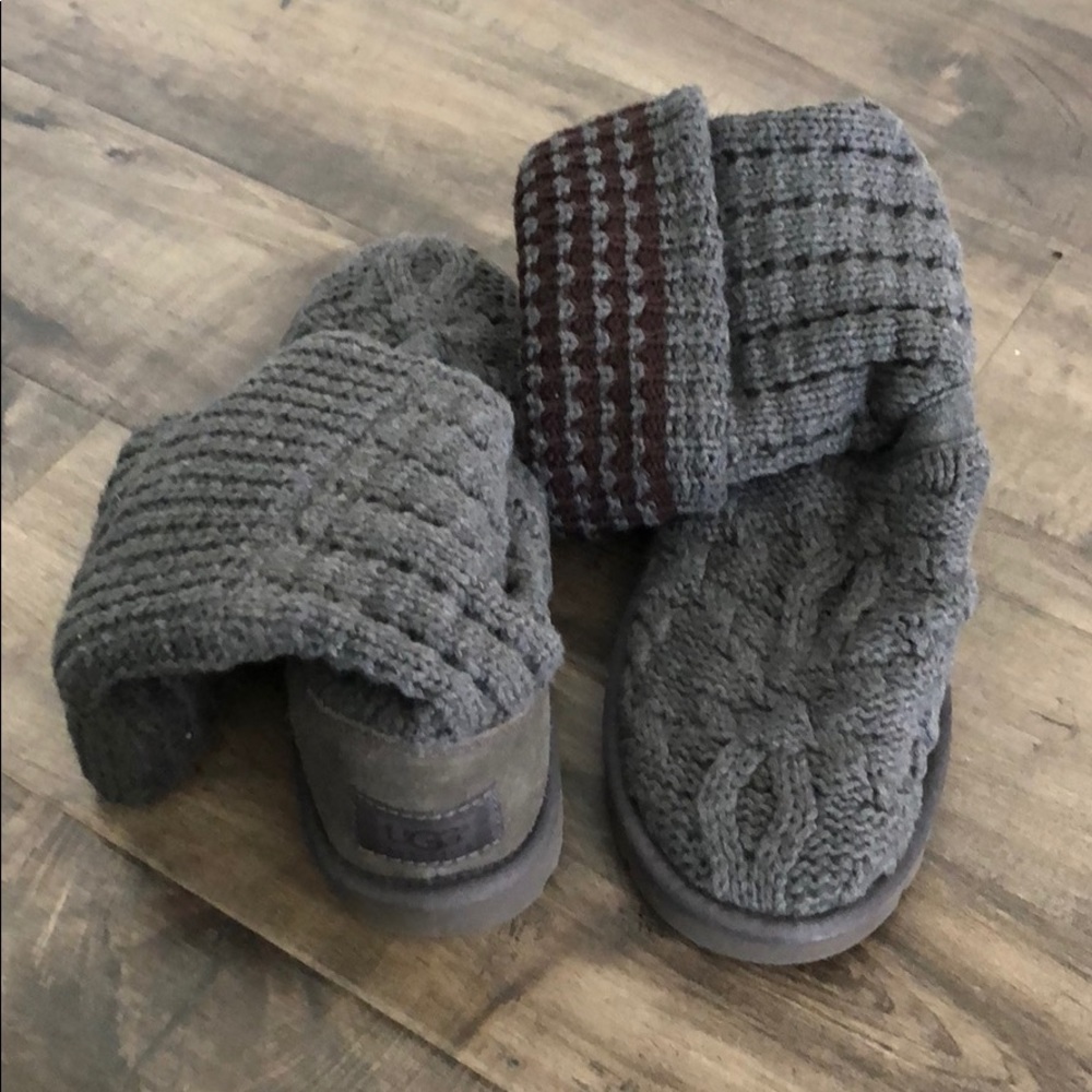 Dark gray button up boots